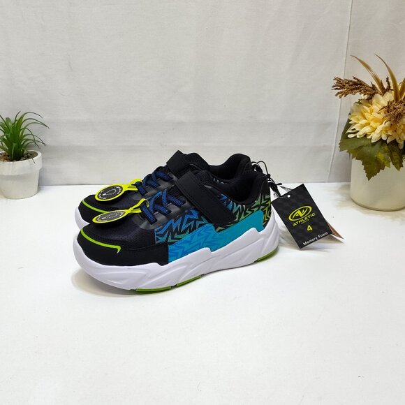 Athletic Works Light-Up Sneaker Boy 4 Bungee Laces Hook Loop Strap On/Off Switch - Picture 1 of 14